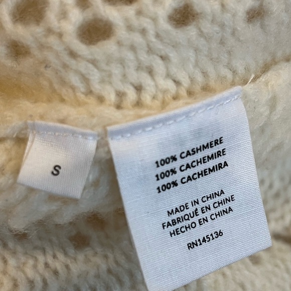 NAADAM Women's Cashmere V-Neck Sweater in Cream - Picture 5 of 5